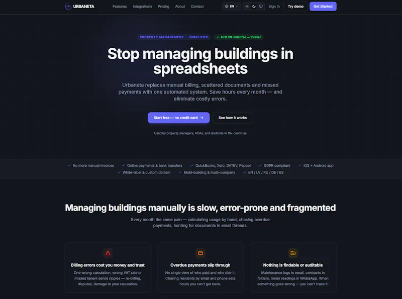Urbaneta — Property Management Platform screenshot 1