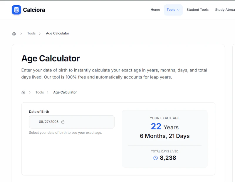Age Calculator screenshot 1