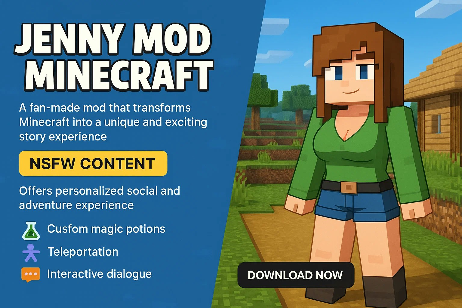 Média Interaction Jenny Mod Minecraft - Jenny Mod: où la créativité rencontre un gameplay interactif. 1