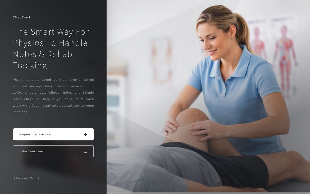 ClinicTrack - Main product screenshot demonstrating key features and user interface