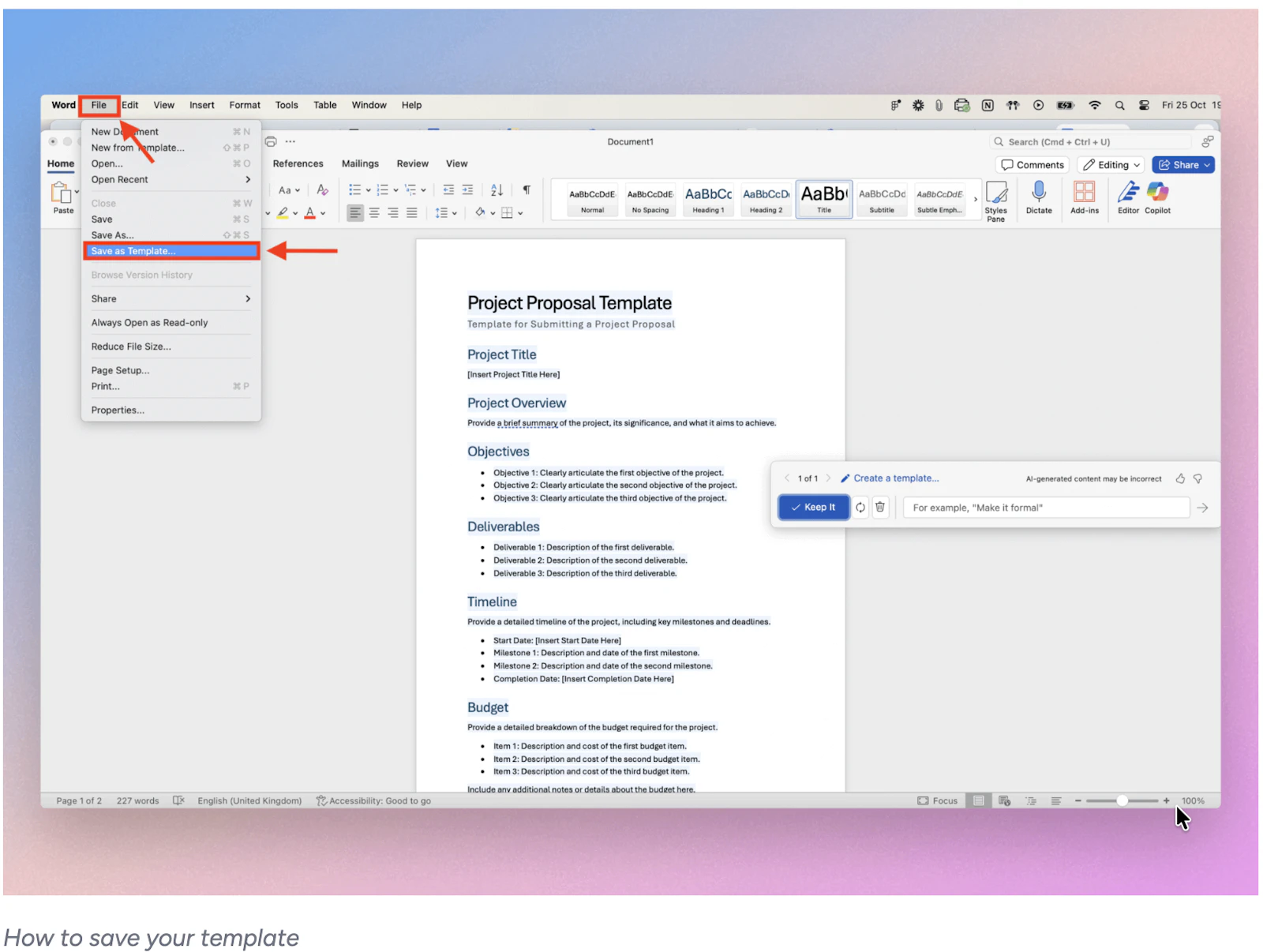 Copilot in Word screenshot 10