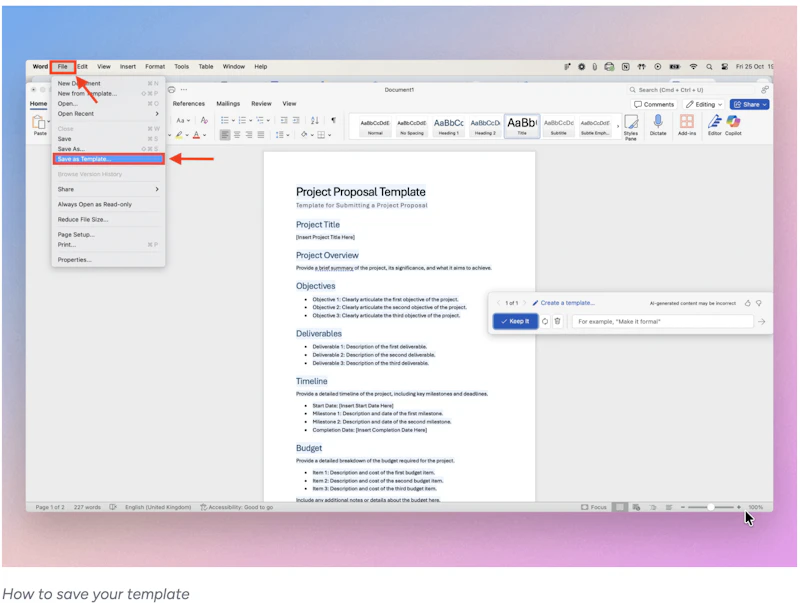 Copilot in Word screenshot 10