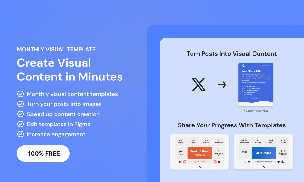 startuptile Monthly Visual Template-Turn text into visual content with free monthly templates