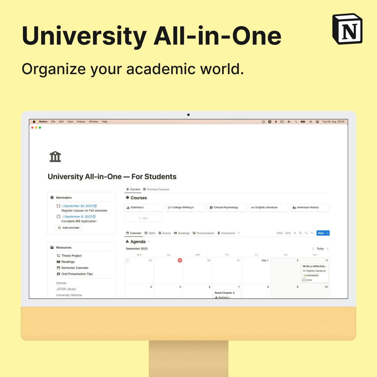 University All-in-One Student Template logo
