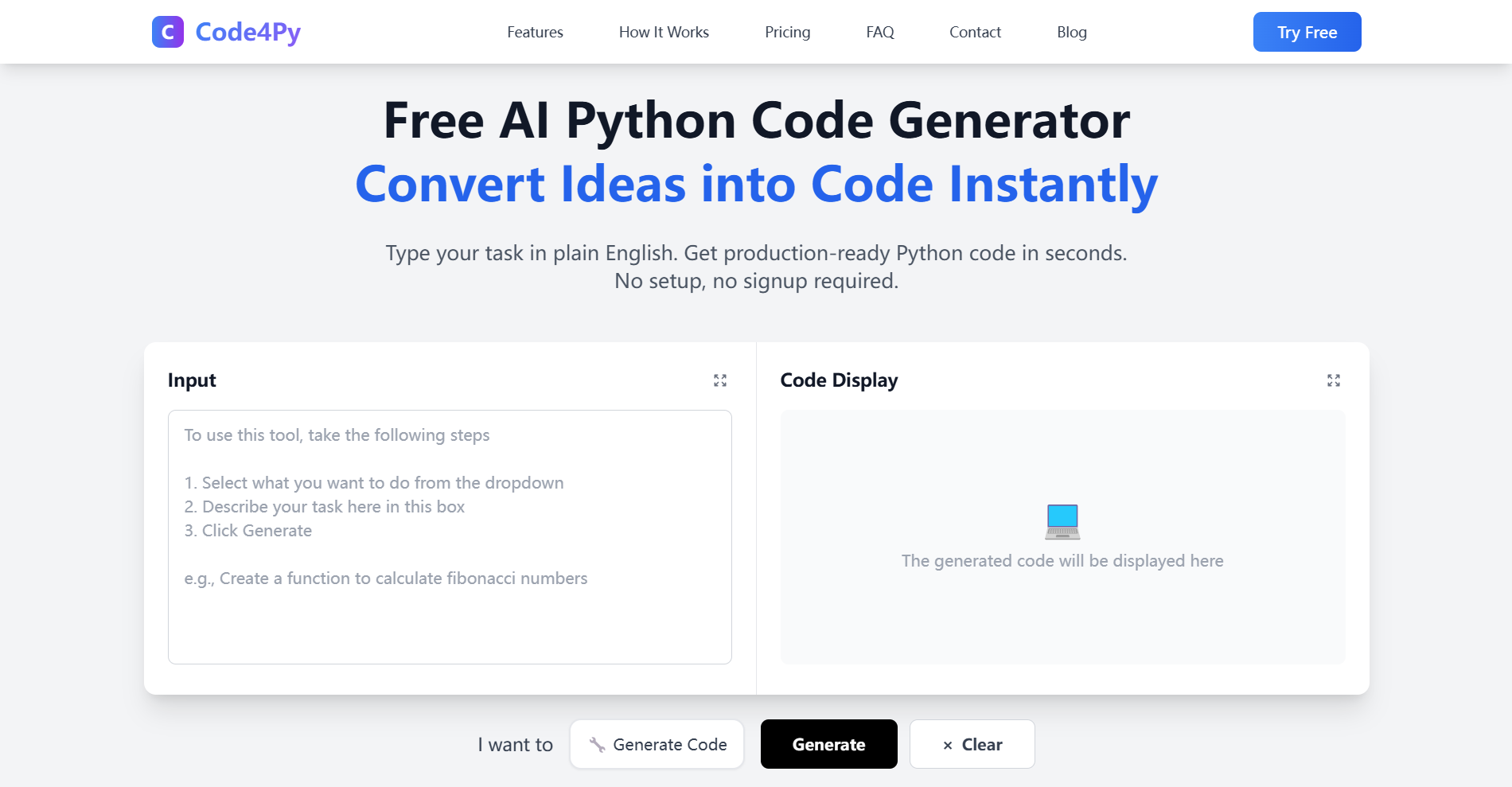 Média Code4py - Générateur de code AI Python - Convertir les idées en code instantanément 1