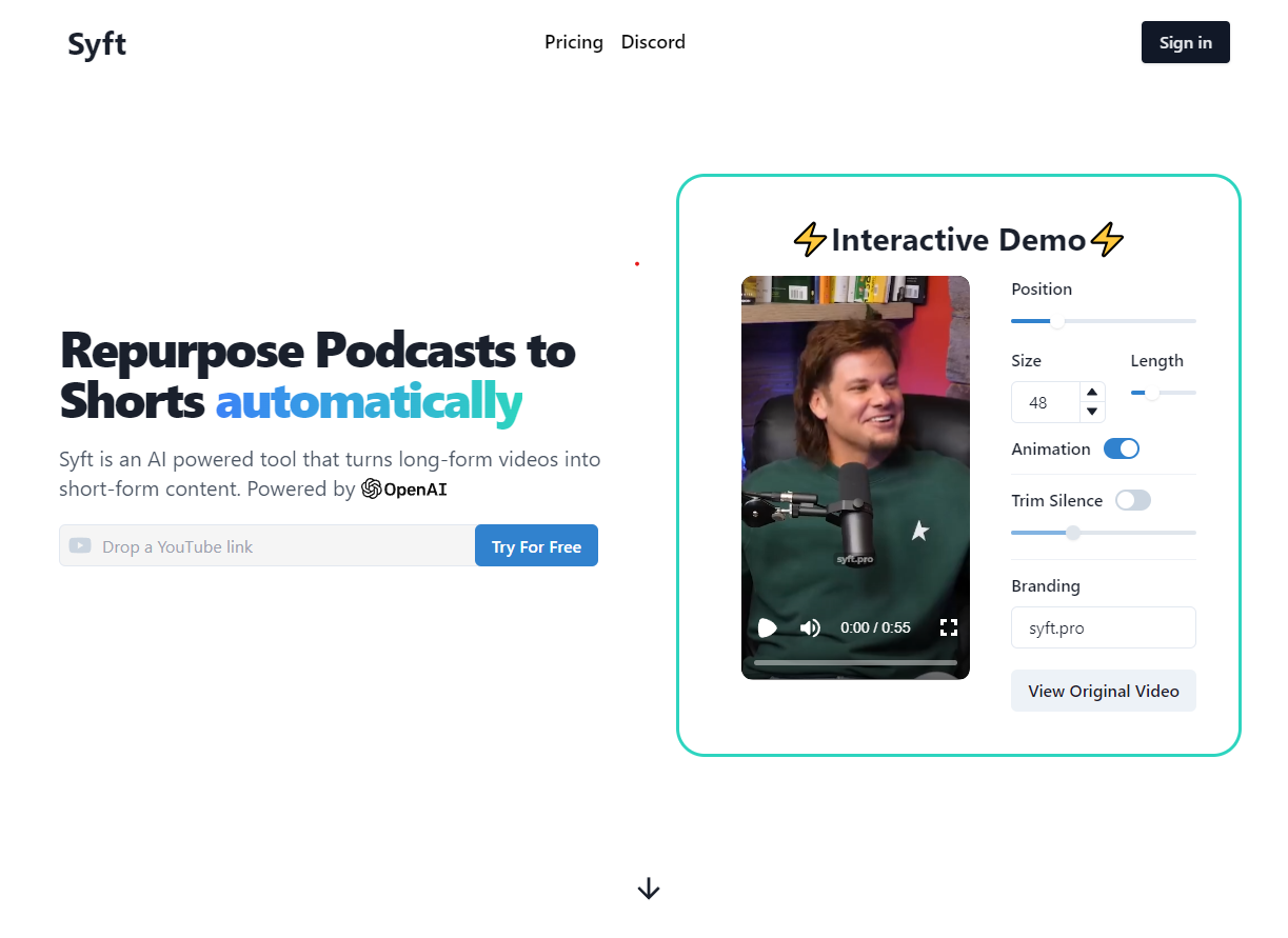 startuptile Syft-Repurpose podcasts to shorts in a few clicks