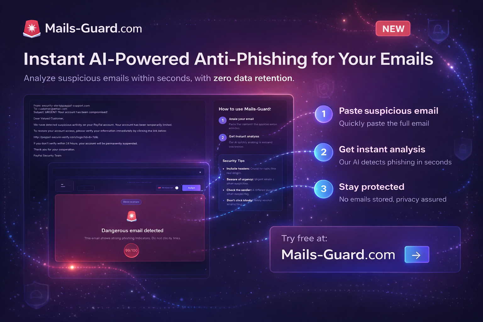 Mails-Guard - Main product screenshot demonstrating key features and user interface