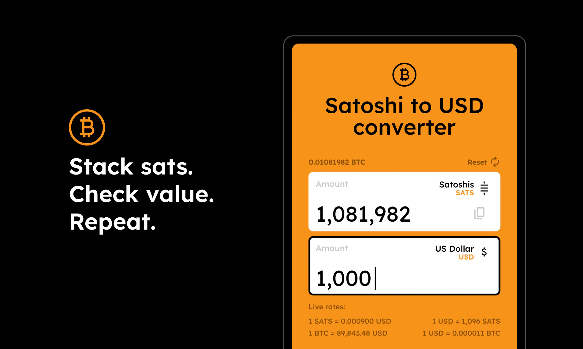 Sats2USD 제품 배너