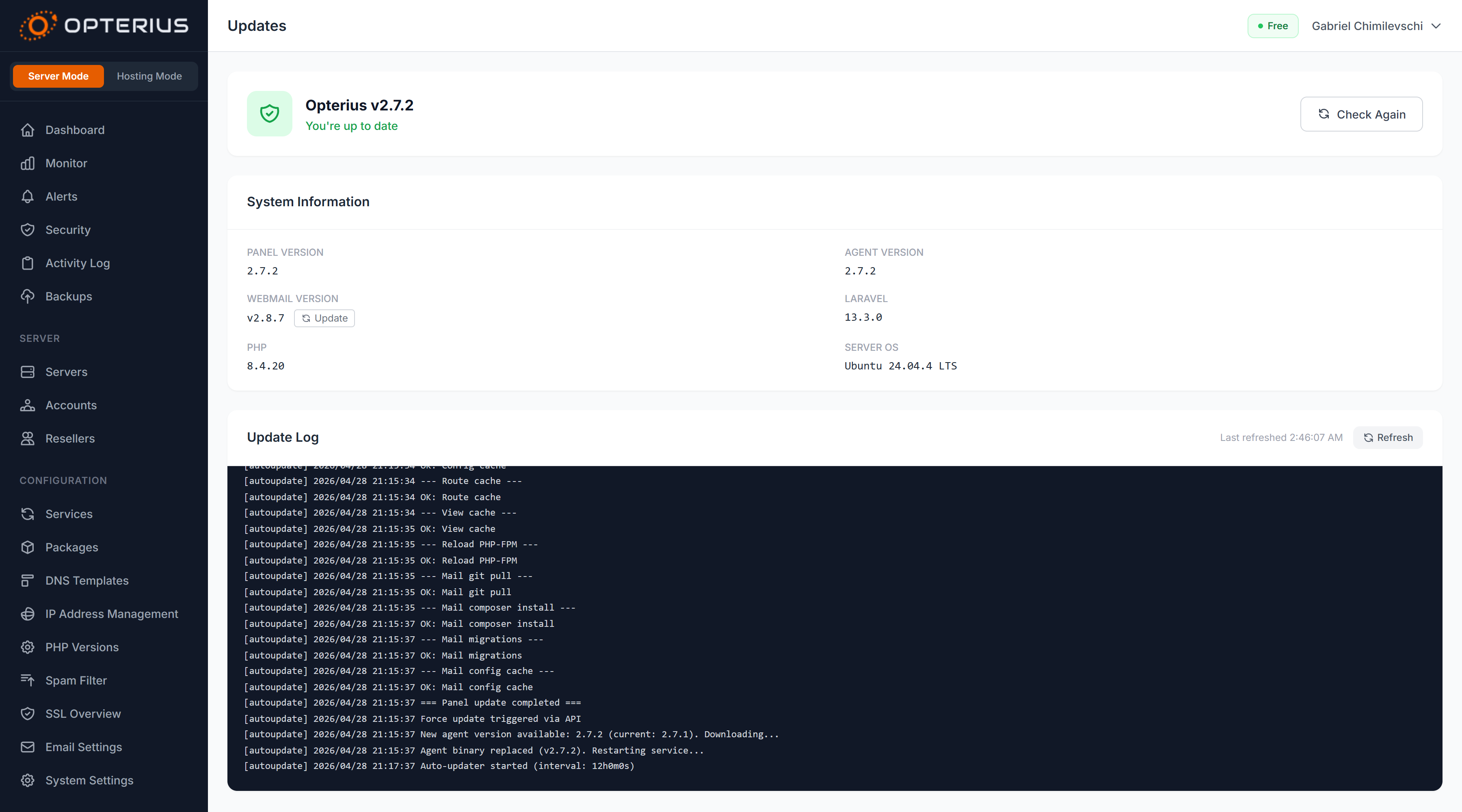 Opterius - Modern Web Hosting Panel gallery image