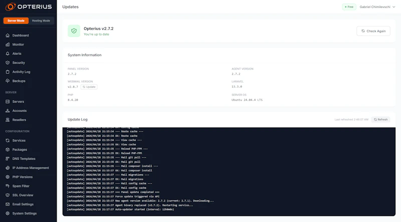 Opterius - Modern Web Hosting Panel screenshot 7