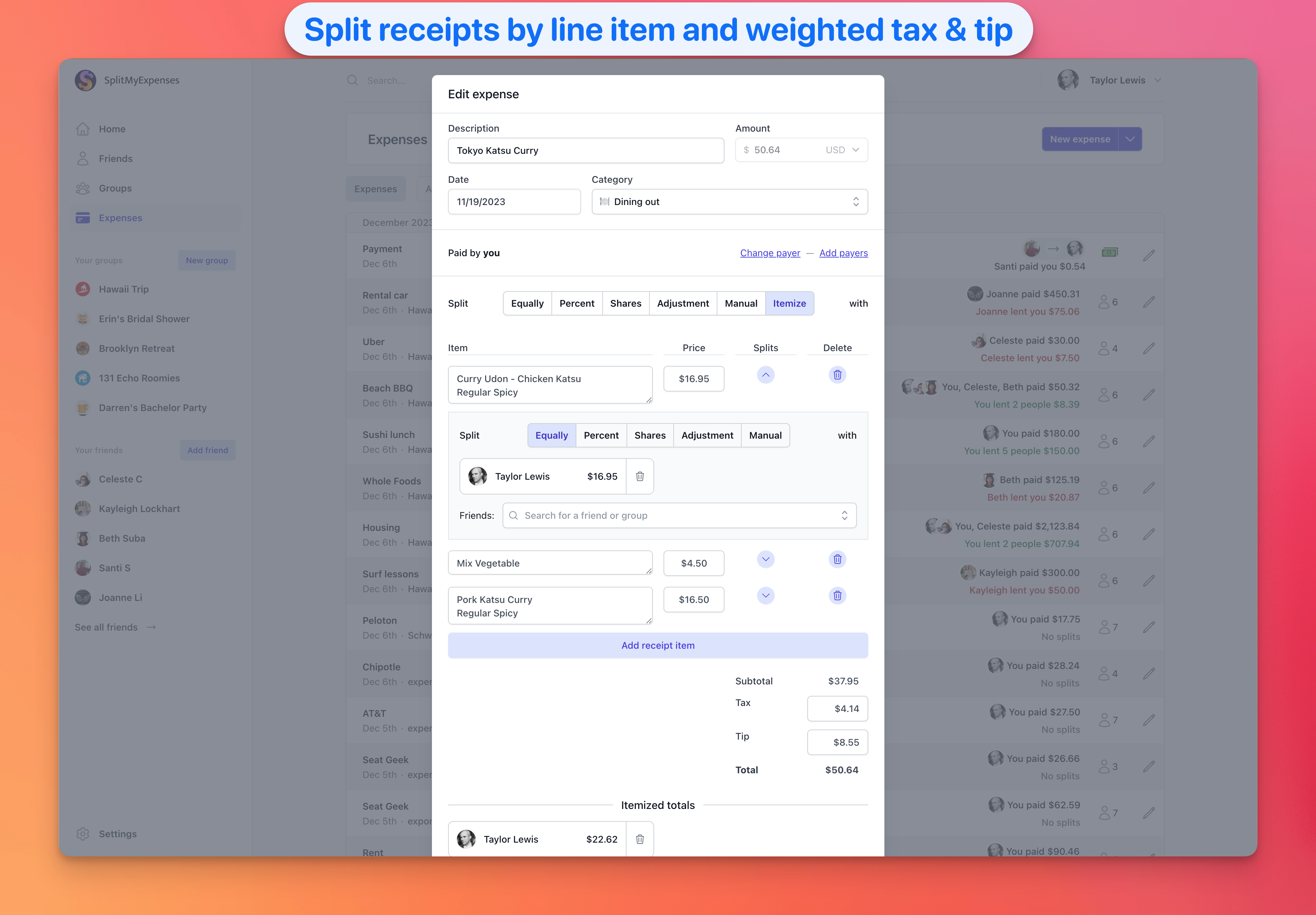 SplitmyExpenses 2.0 - 청구서를 친구와 나누고, 균형을 추적하고, 정착하십시오 미디어 4