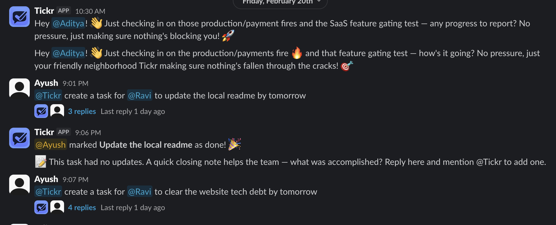 Tickr — Your AI PM, Inside Slack gallery image