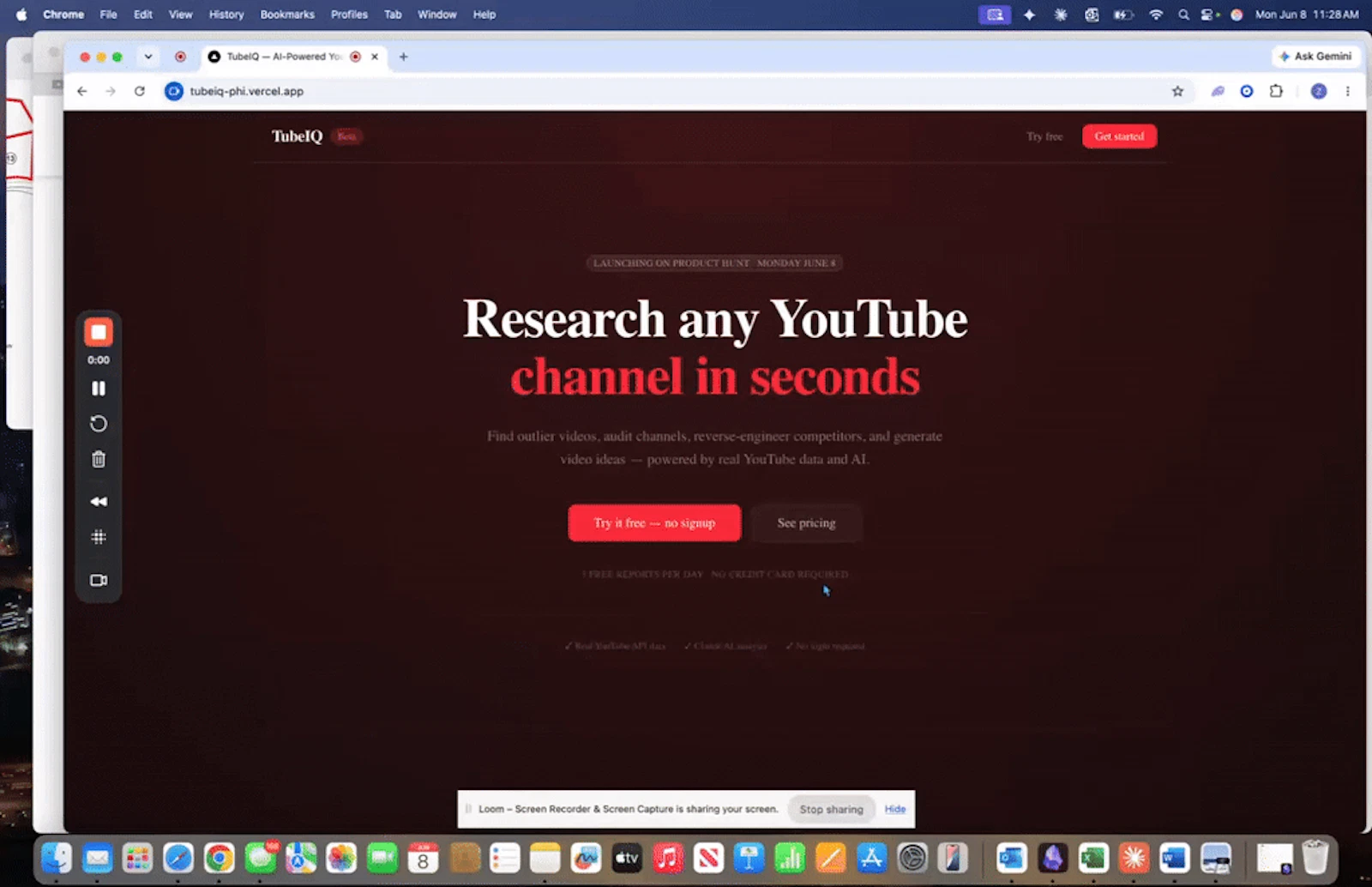 TubeIQ screenshot 1 (video preview)