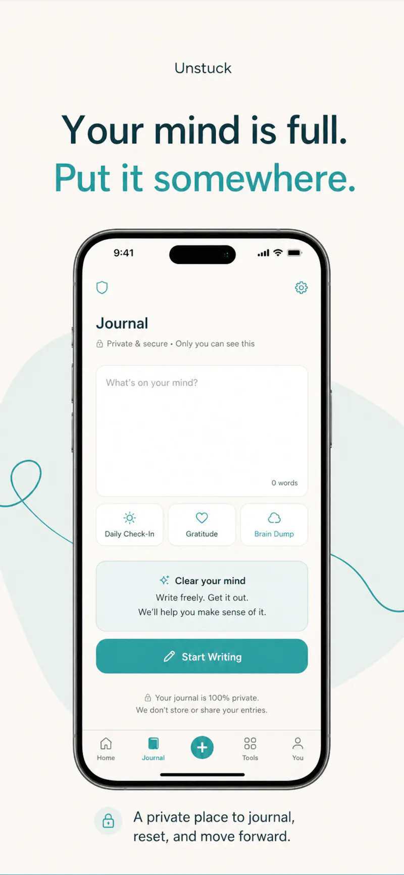 Unstuck: Private Mental Reset App screenshot 1