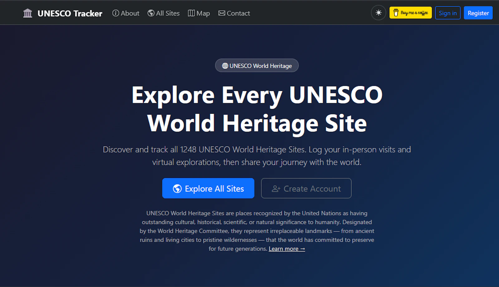 UNESCO Tracker screenshot 2