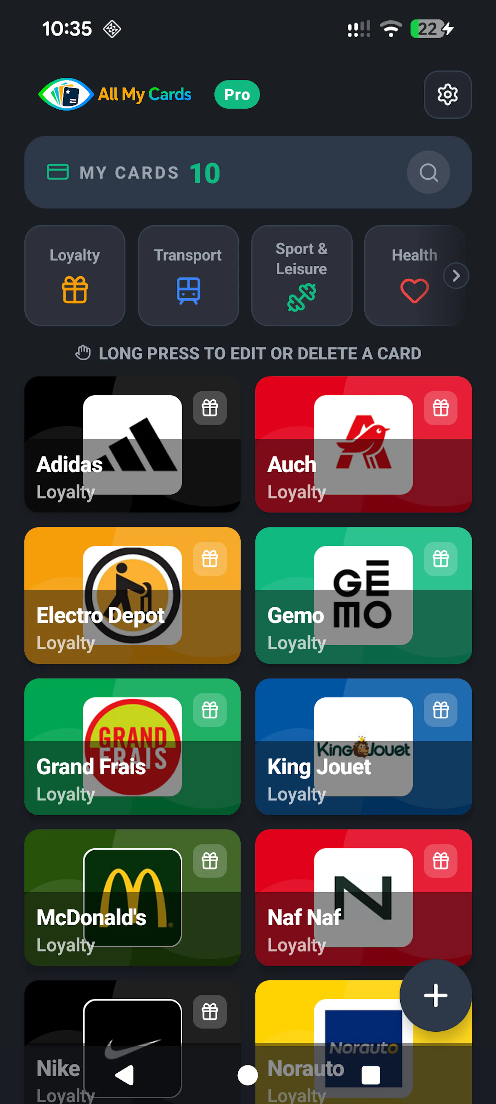 All My Cards for Android screenshot 1