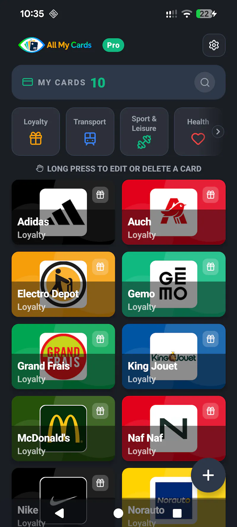 All My Cards for Android screenshot 1
