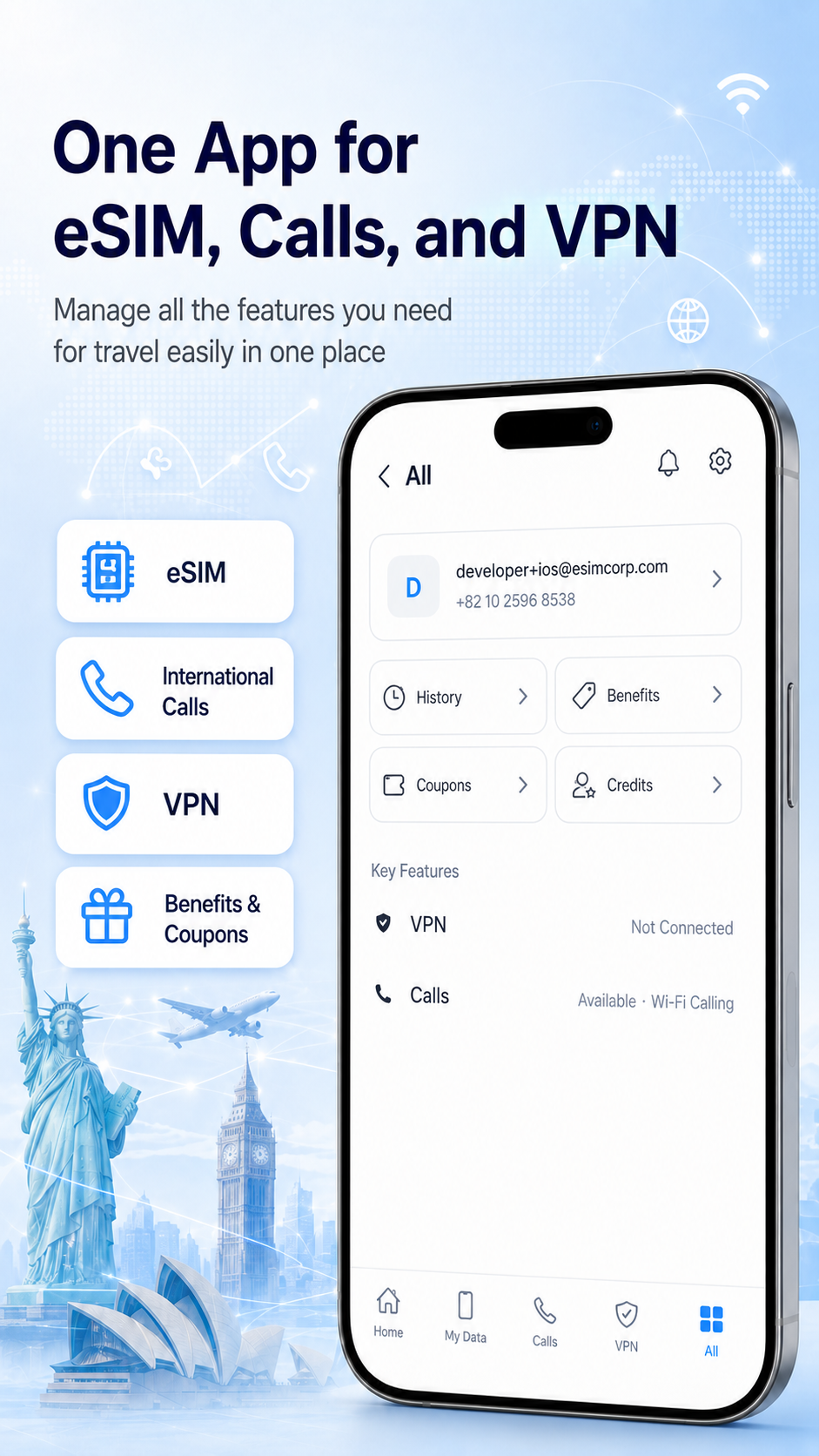 esimoa — Travel eSIM, Calls & VPN gallery image