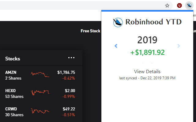 Robinhood Year-To-Date & CSV Export gallery image