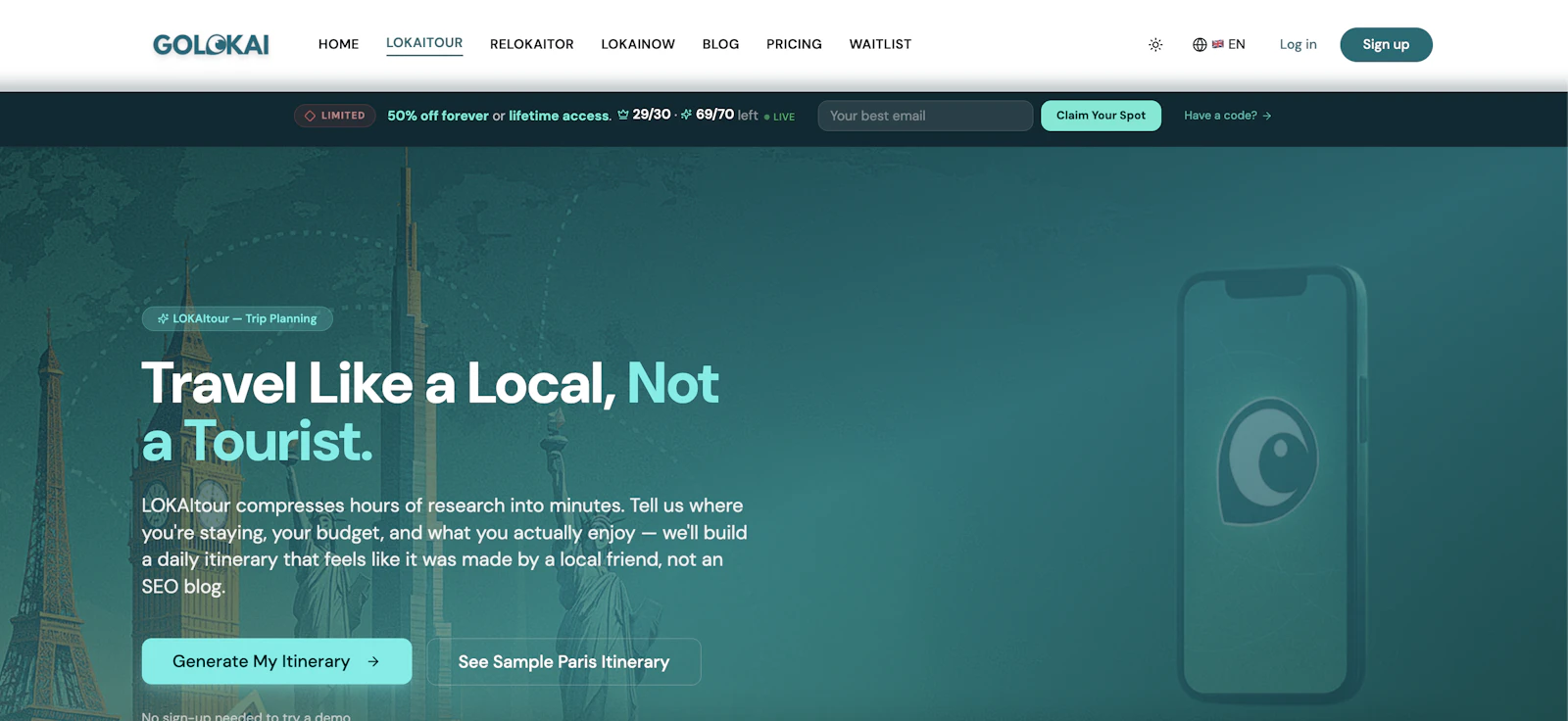 Golokai.com Soft Launch screenshot 2