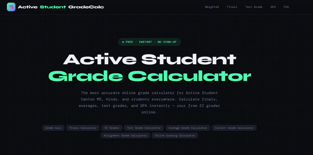 Active Student Grade Calculator gallery image