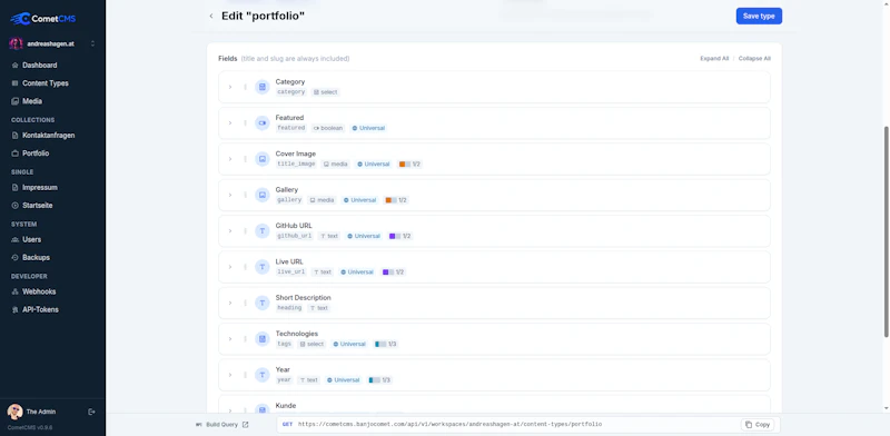 CometCMS screenshot 3
