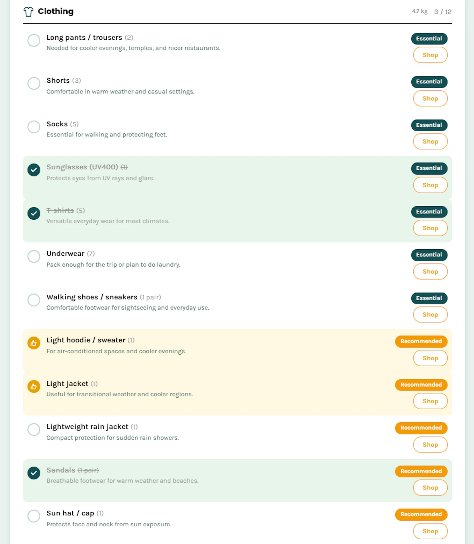 Packing List Generator for travelers screenshot 3