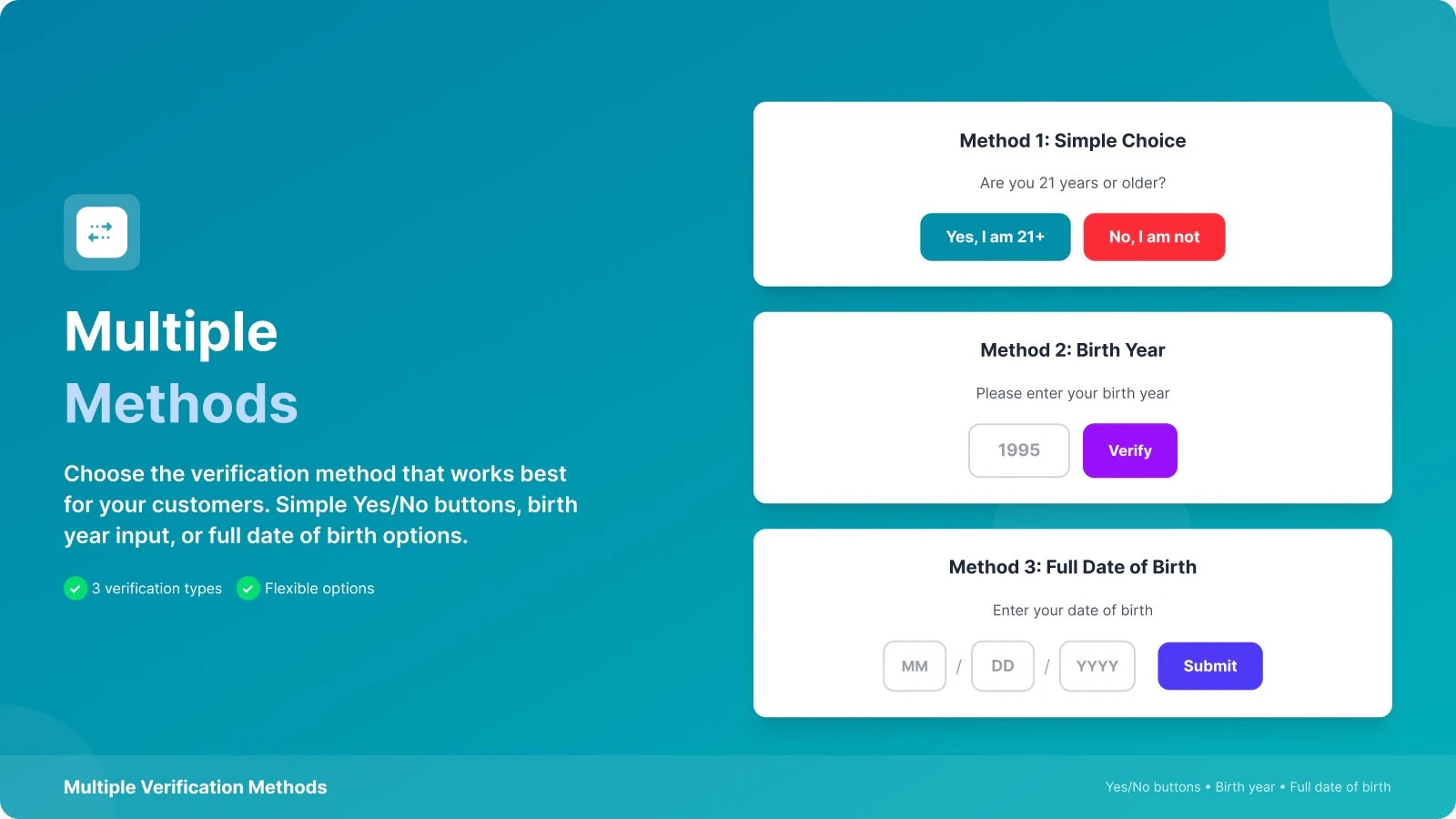 Vennzo Age Verification Popup - Screenshot 3 showing product features and functionality