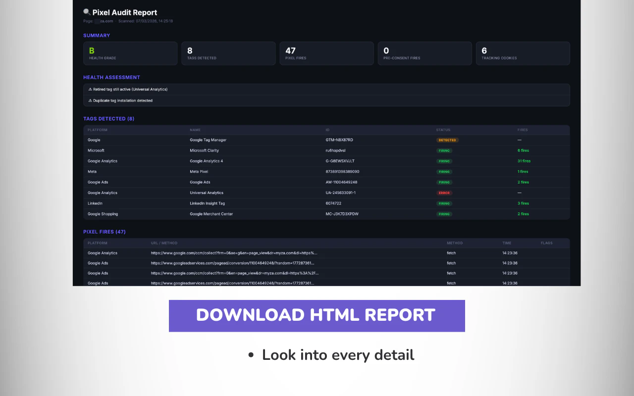 Pixel Auditor screenshot 1