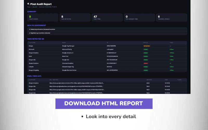 Pixel Auditor screenshot 1