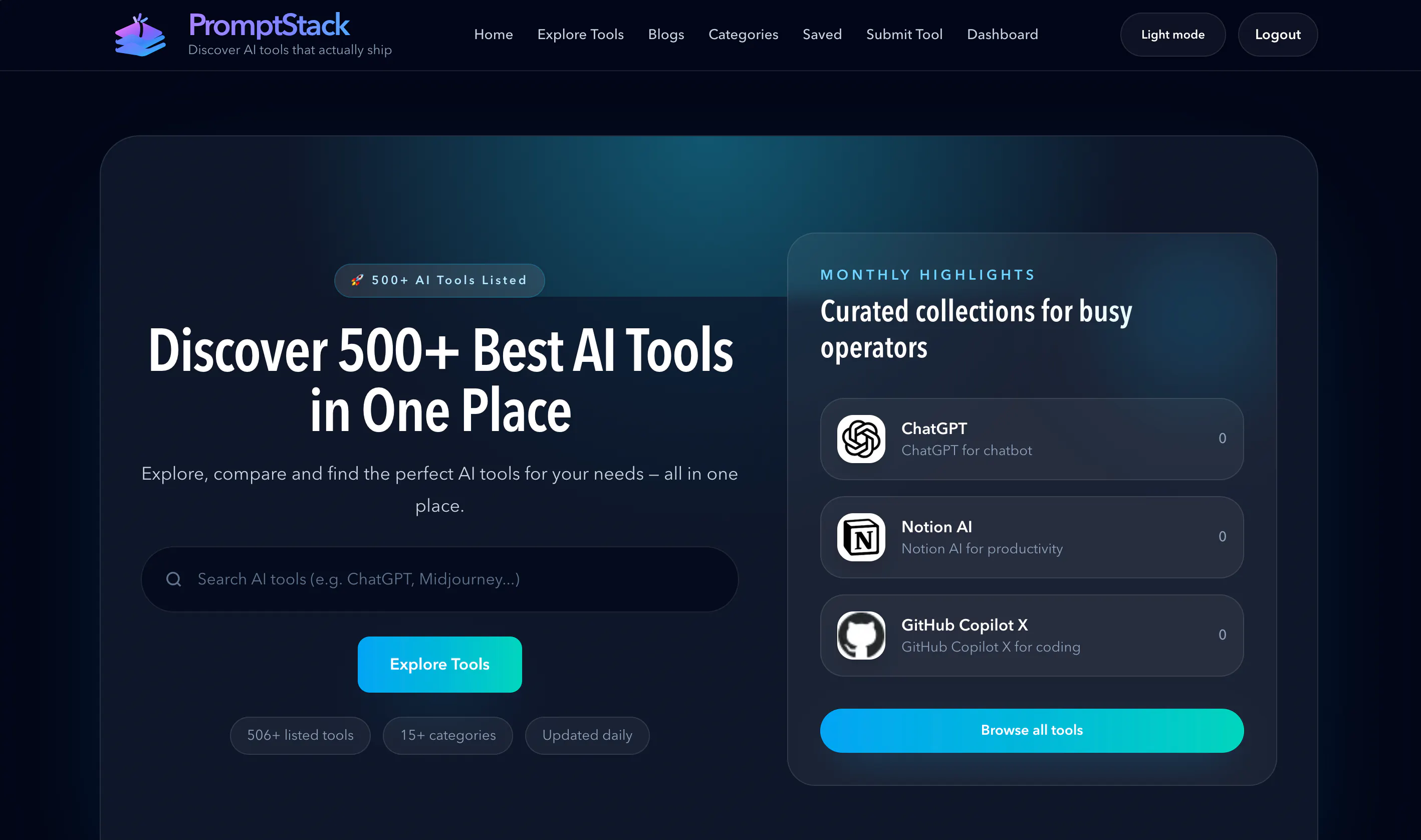 PromptStack 제품 배너