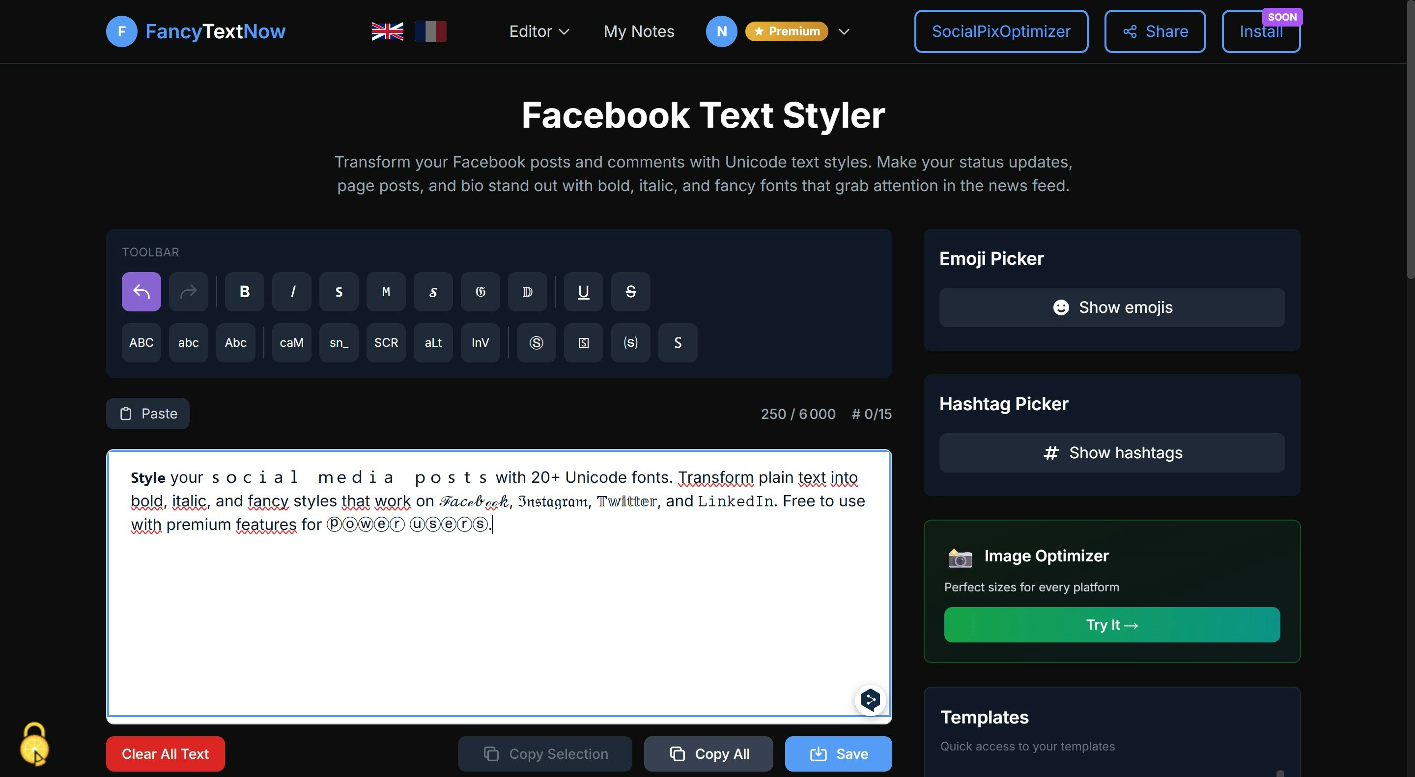 FancyTextNow - Main product screenshot demonstrating key features and user interface