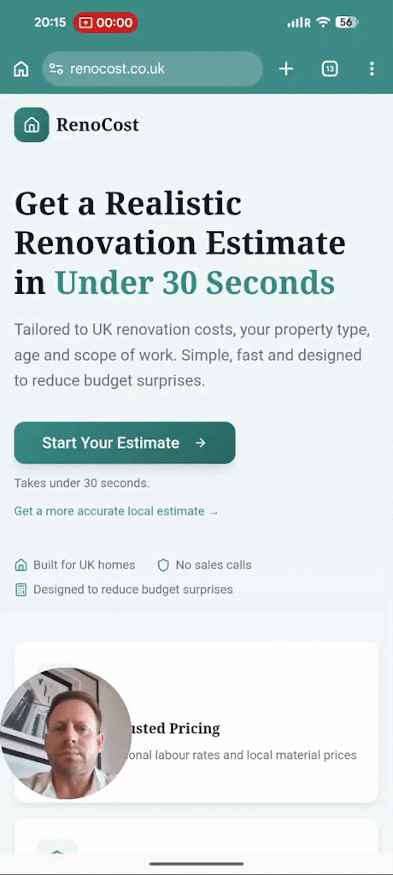 RenoCost screenshot 1 (video preview)