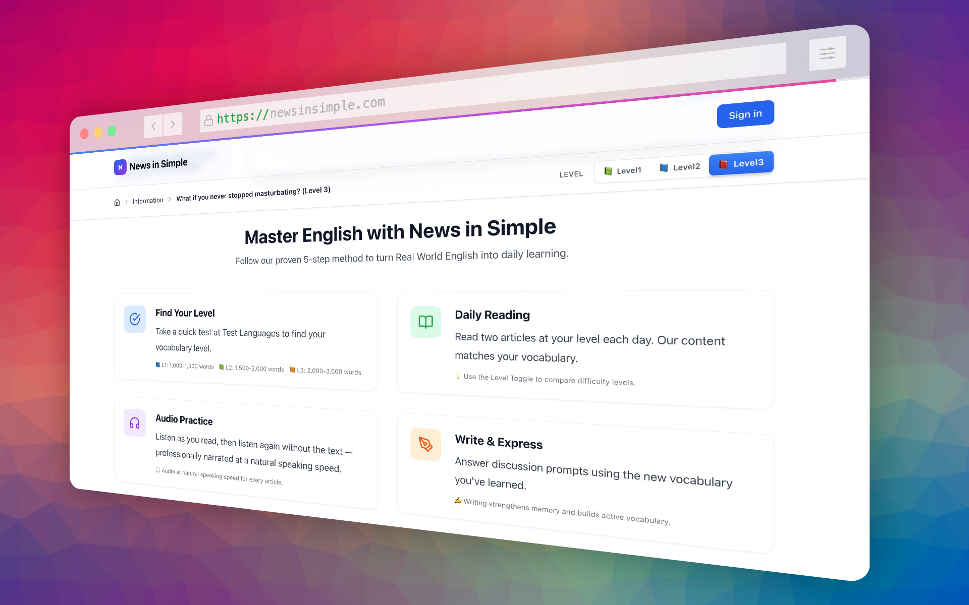 News in Simple - Screenshot 3 showing product features and functionality