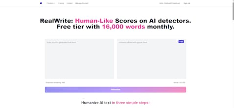 RealWrite - Free AI text humanizer. gallery image