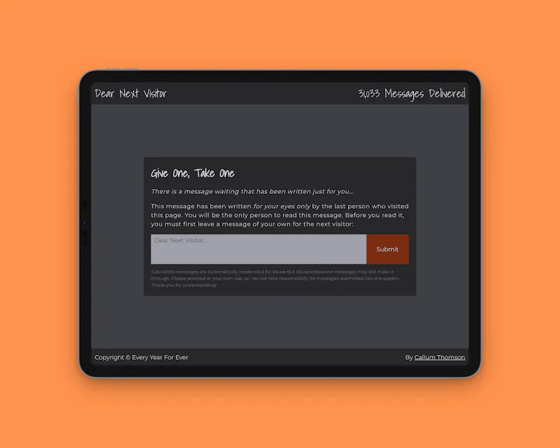 Dear Next Visitor screenshot 1