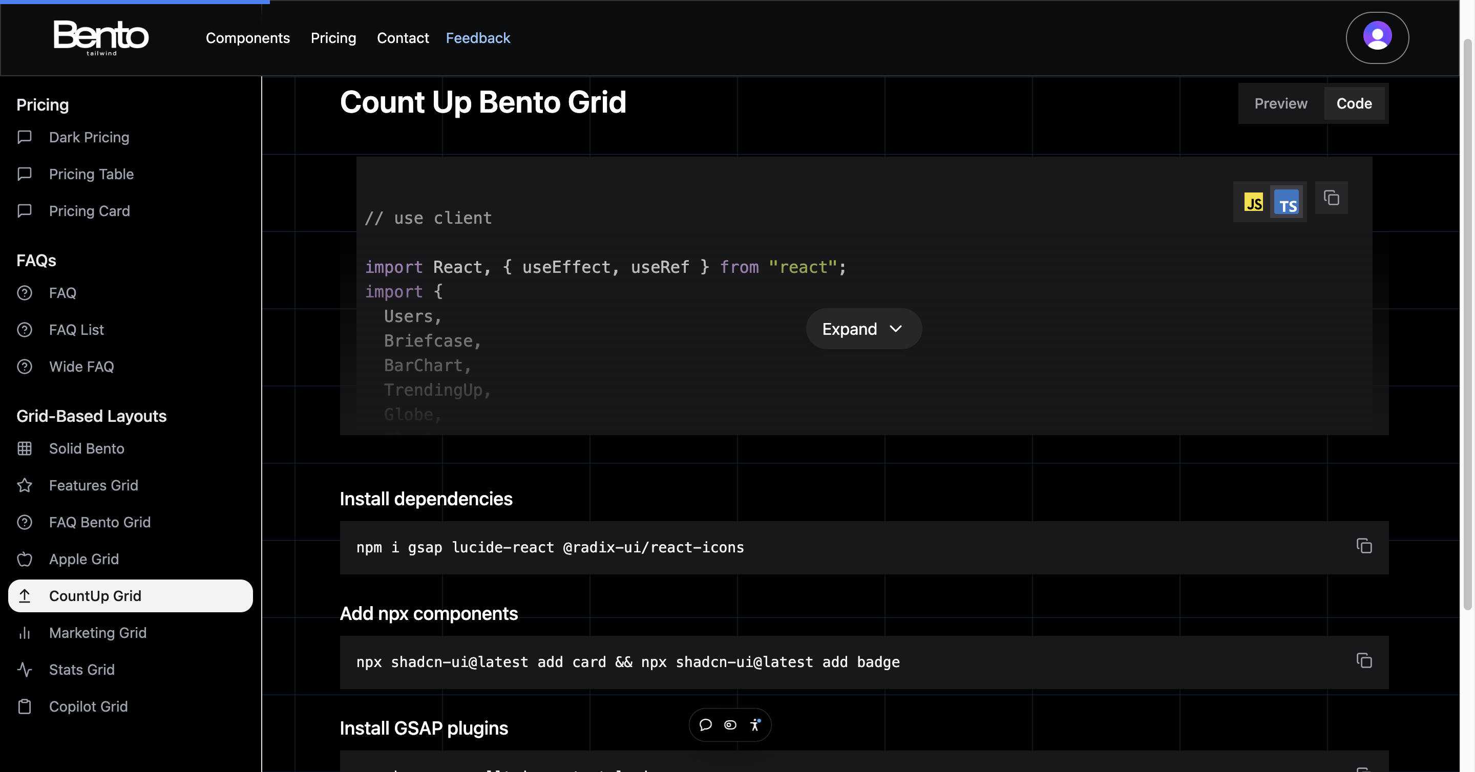 وسائط Bento Tailwind - شبكات Bento و tailwindcss ومكونات Shadcn 3