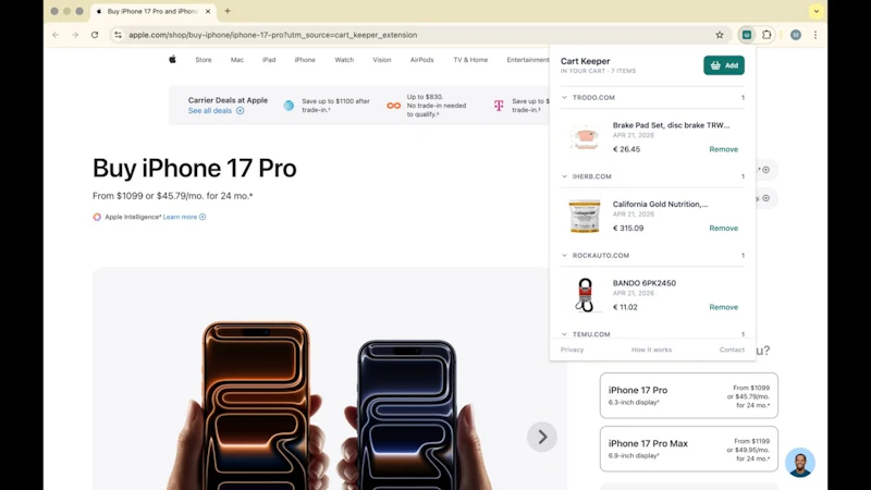 Cart Keeper screenshot 1 (video preview)