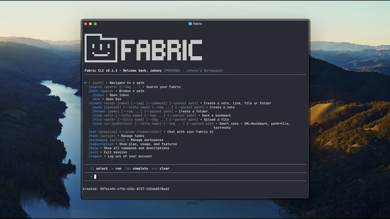 Fabric CLI screenshot 1 (video preview)