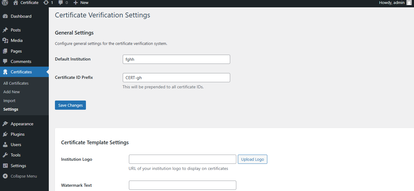 Certificaatverificatie - Certificaatverificatie voor WordPress media 5
