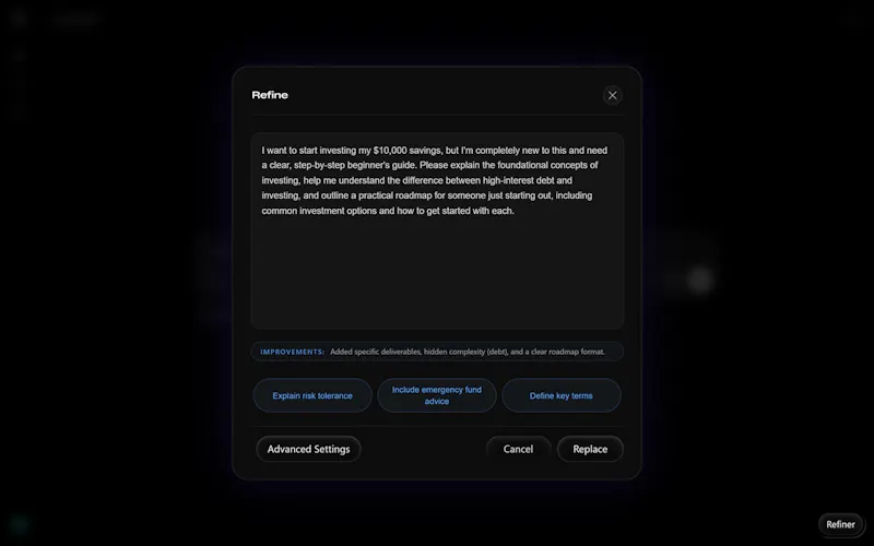 Refine screenshot 4