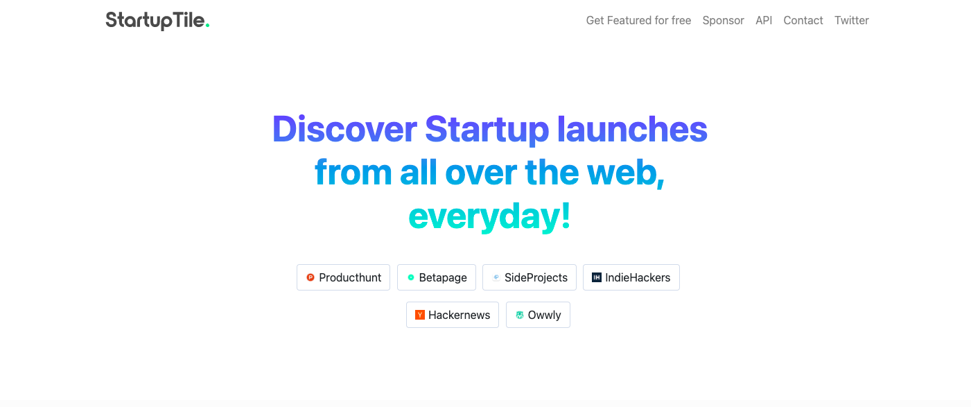 StartupTile - Discover startup launches from all over the web, everyday media 1