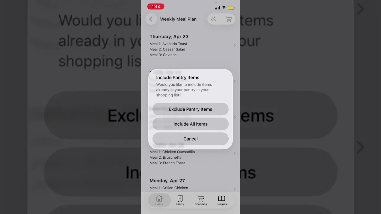 Mealify 2.0 screenshot 1 (video preview)