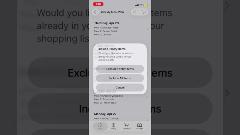 Mealify 2.0 screenshot 1 (video preview)