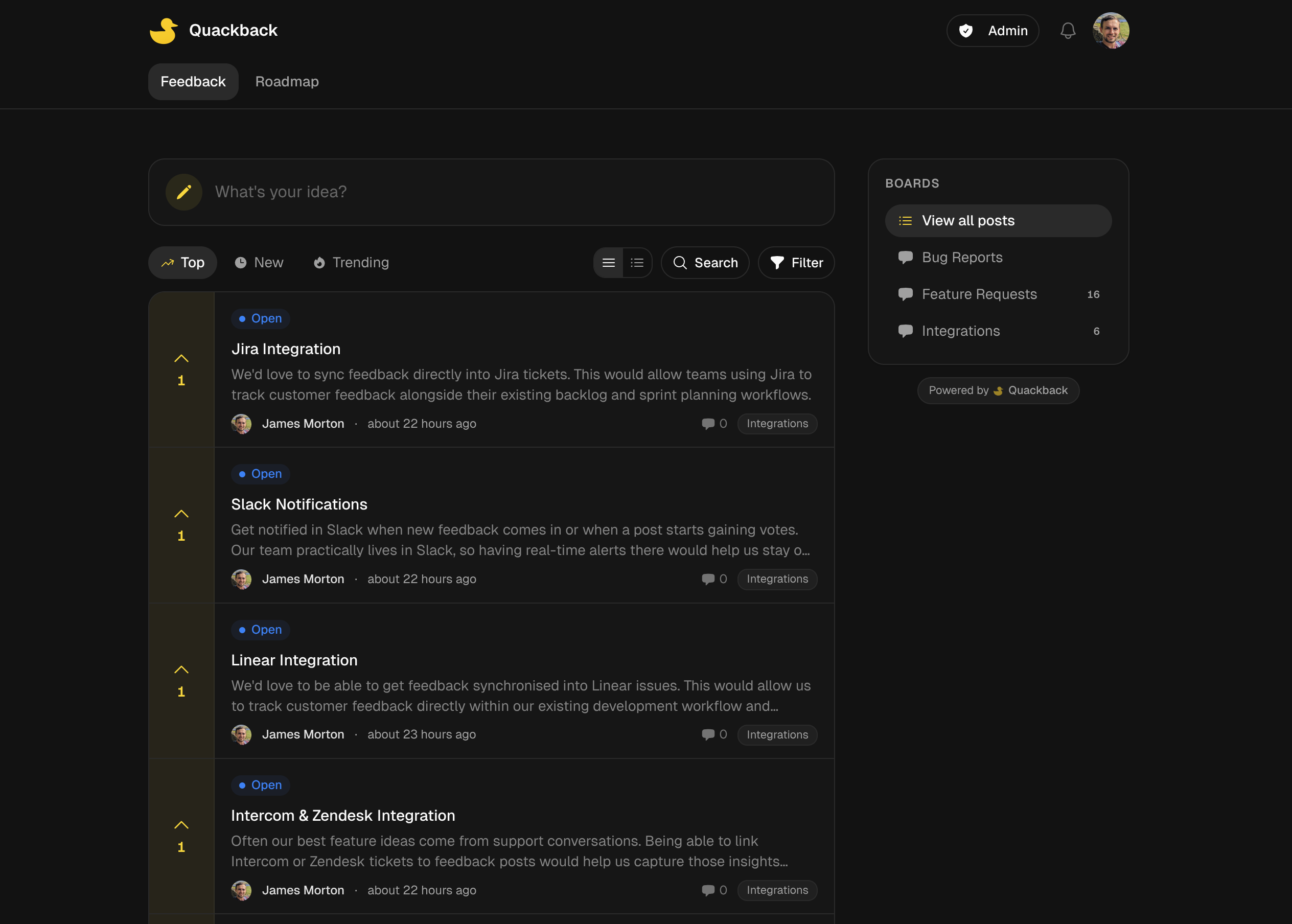 Quackback gallery image