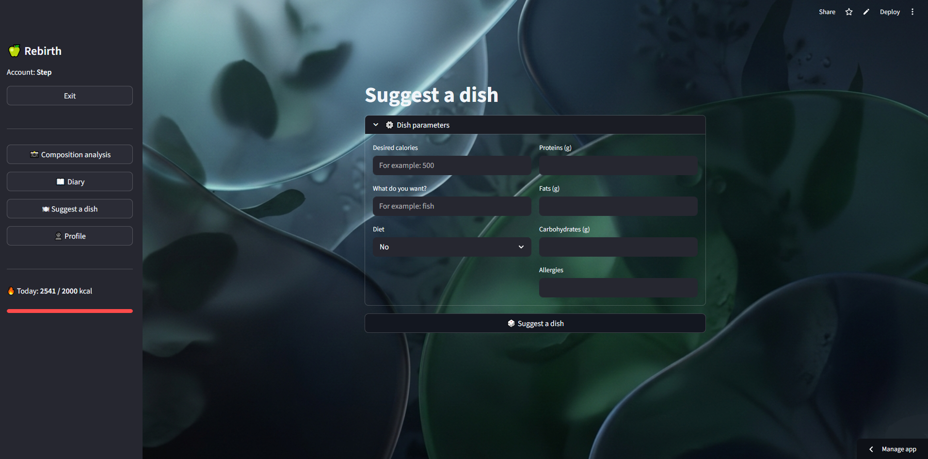 Rebirth - AI Nutritionist (Student Proj) gallery image