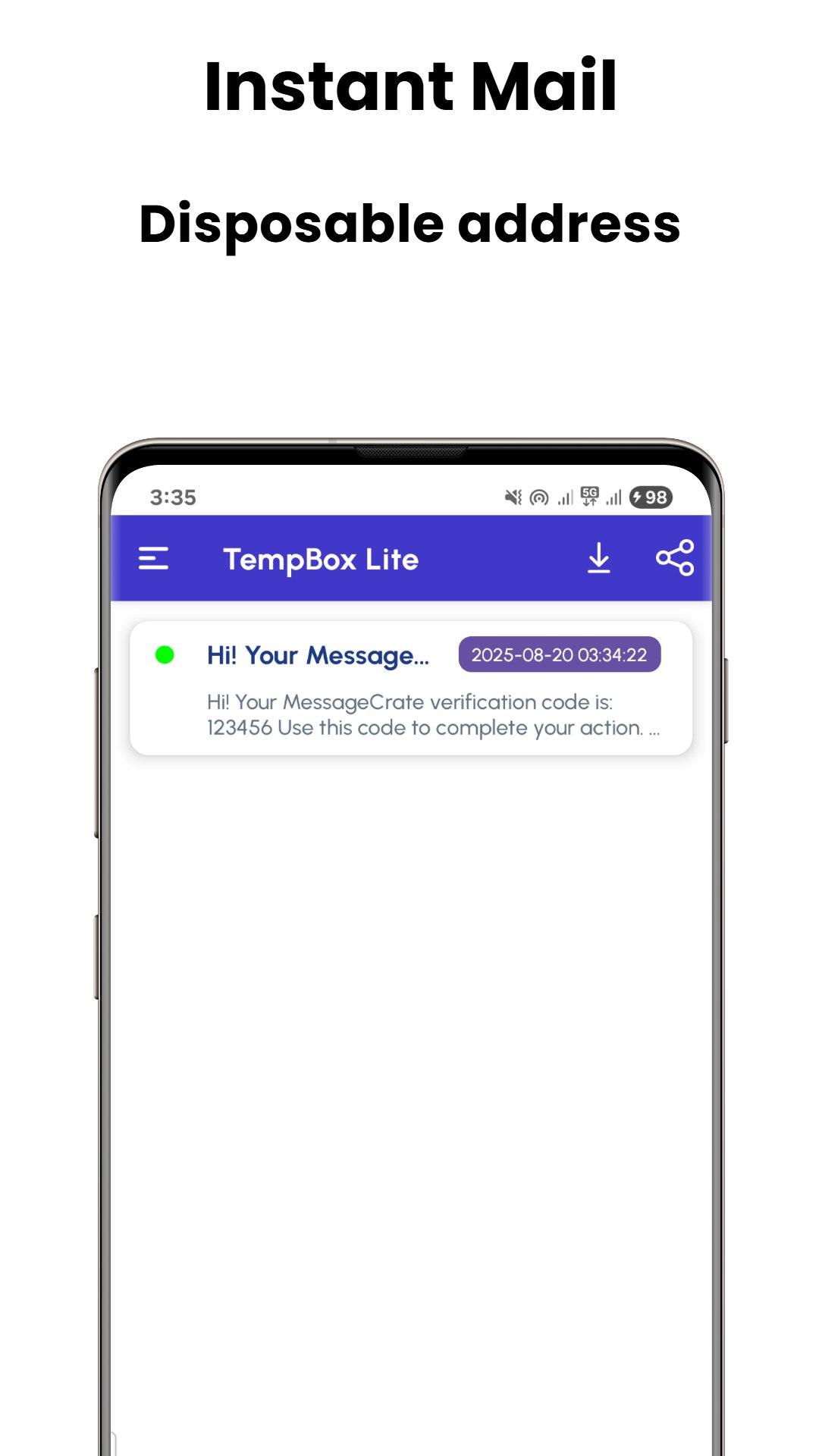 TempBox Lite - Temporary Email - Screenshot 2 preview