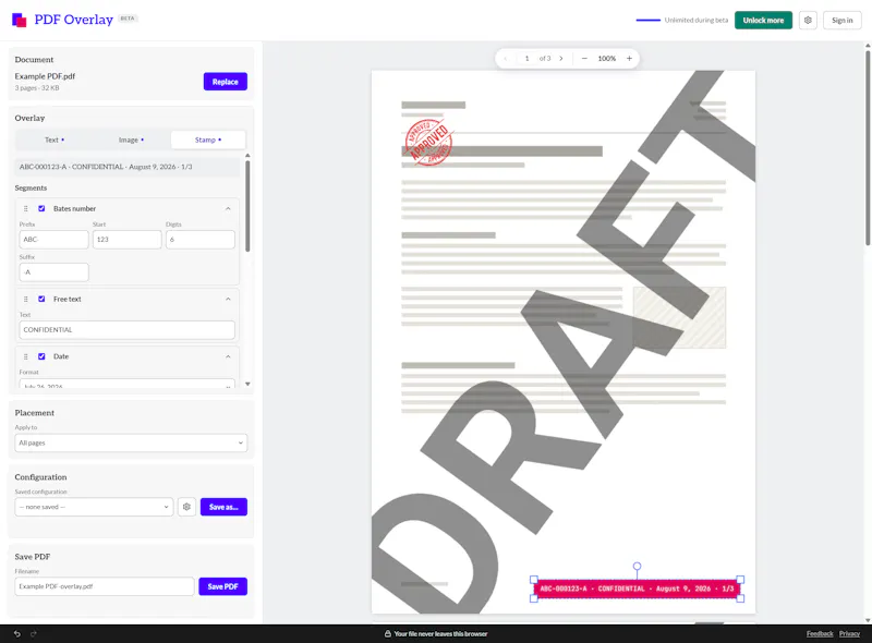 PDF Overlays for free screenshot 2