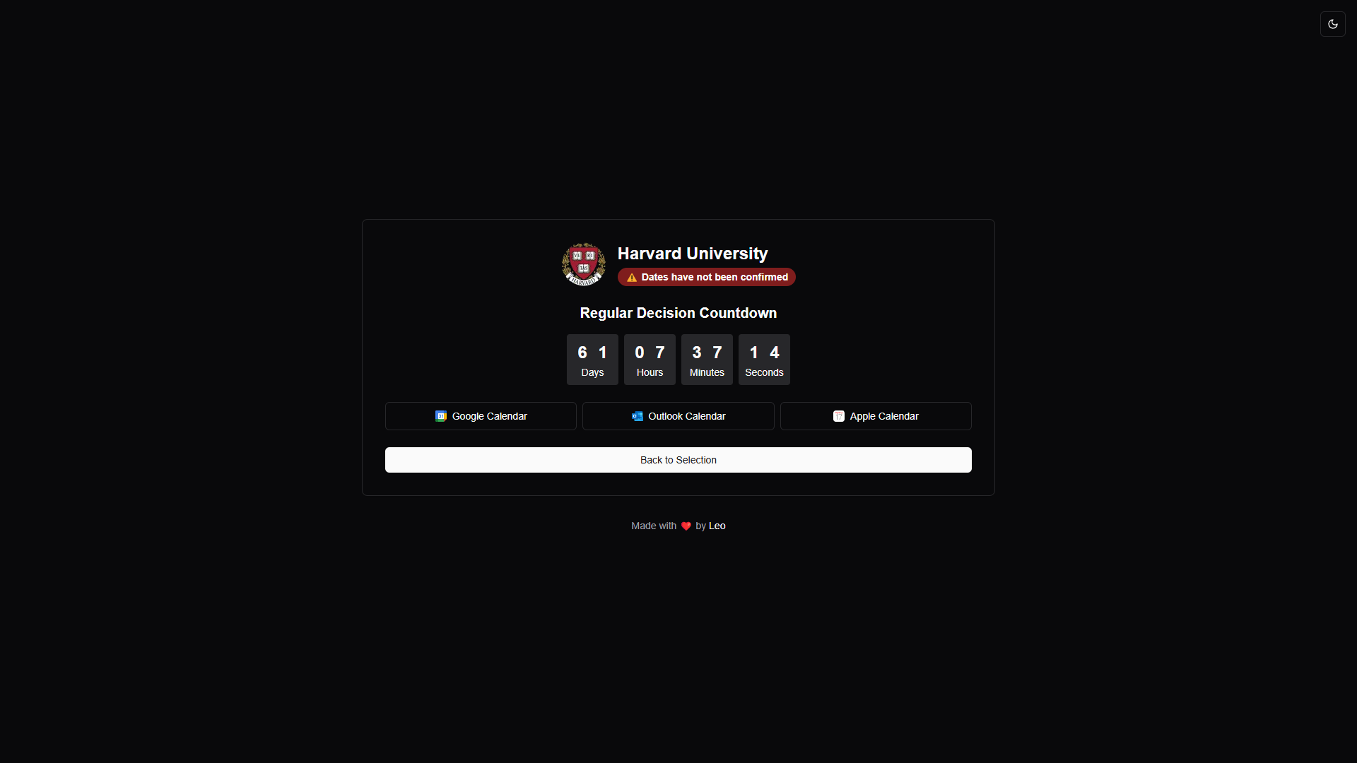 Countdown der USA University - Bewerbungsentscheidungstermine für Hochschulen Medien 2