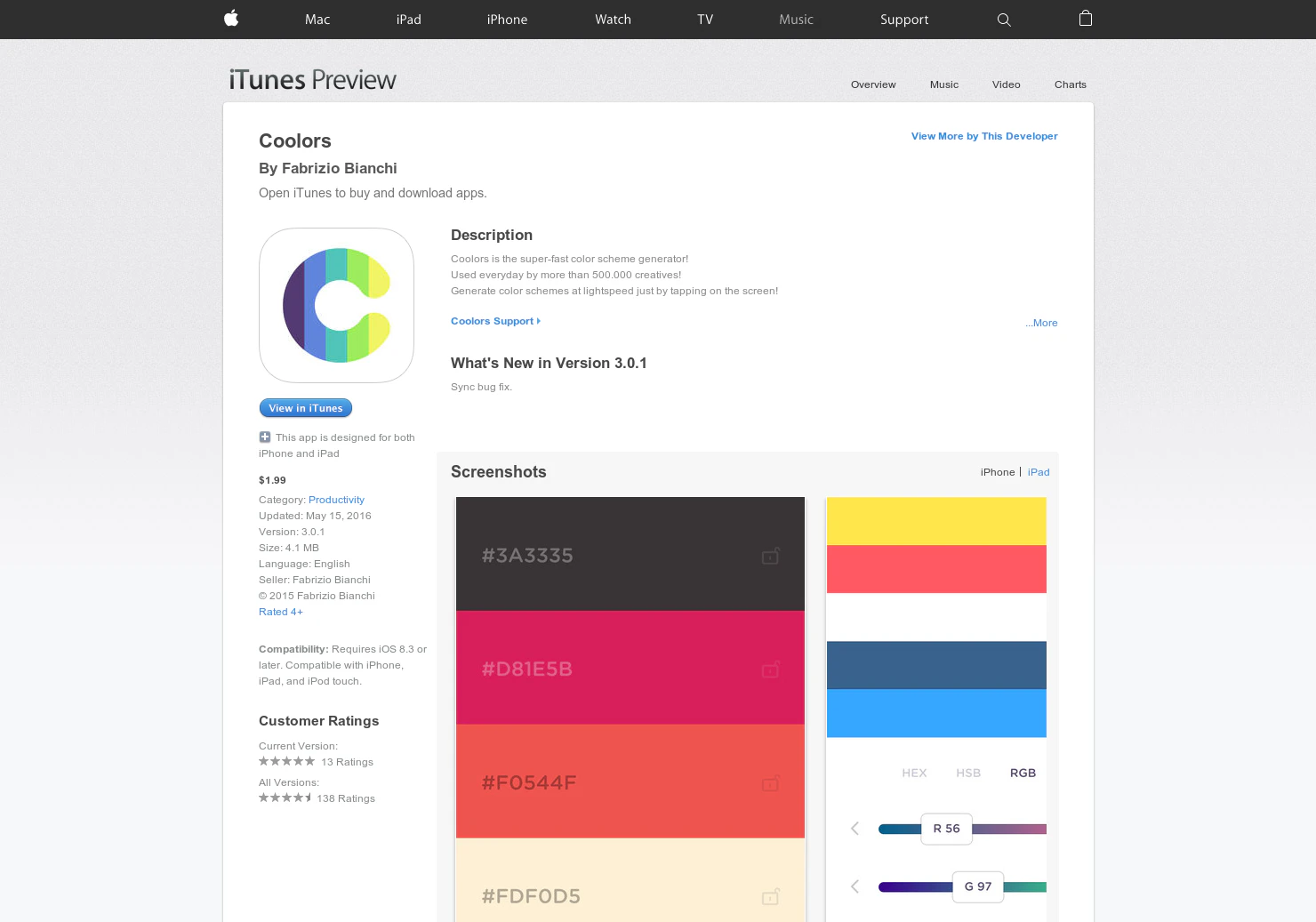 Coolors for iOS